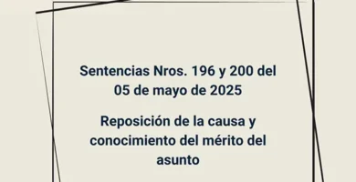 Sentencias Nros. 196 y 200 del 05 de mayo de 2025 - Reposición de la causa y conocimiento del mérito del asunto