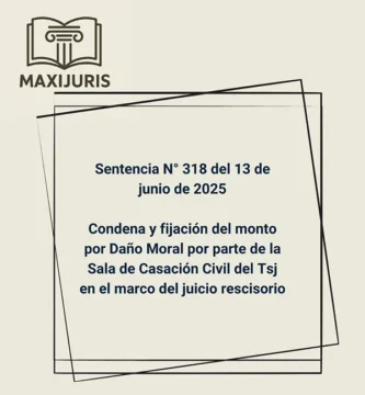 Sentencia N° 318 del 13 de junio de 2025 - Condena y fijación del monto por Daño Moral por parte de la Sala de Casación Civil del Tsj en el marco del juicio rescisorio