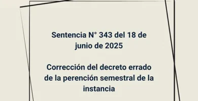 Sentencia N° 343 del 18 de junio de 2025 - Corrección del decreto errado de la perención semestral de la instancia