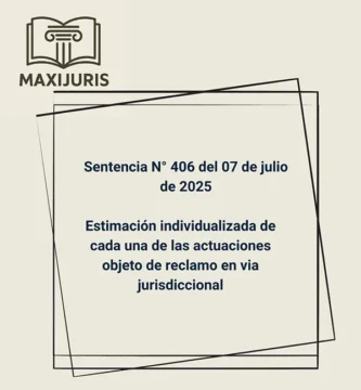 Sentencia N° 406 del 07 de julio de 2025 - Estimación individualizada de cada una de las actuaciones objeto de reclamo en via jurisdiccional
