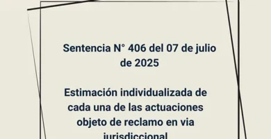 Sentencia N° 406 del 07 de julio de 2025 - Estimación individualizada de cada una de las actuaciones objeto de reclamo en via jurisdiccional
