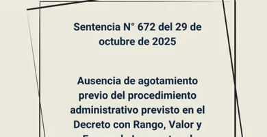 Sentencia N° 672 del 29 de octubre de 2025 - Ausencia de agotamiento previo del procedimiento administrativo previsto en el Decreto con Rango, Valor y Fuerza de Ley contra el Desalojo y la Desocupación Arbitraria de Viviendas.