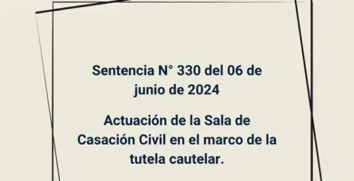 Sentencia N° 330 del 06 de junio de 2024 - Actuación de la Sala de Casación Civil en el marco de la tutela cautelar