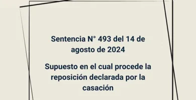 Sentencia N° 493 del 14 de agosto de 2024 - Supuesto en el cual procede la reposición declarada por la casación
