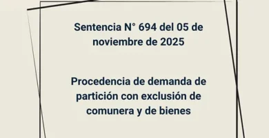 Sentencia N° 694 del 05 de noviembre de 2025 - Procedencia de demanda de partición con exclusión de comunera y de bienes