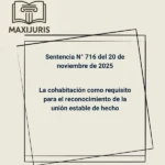 Sentencia N° 716 del 20 de noviembre de 2025 - La cohabitación como requisito para el reconocimiento de la unión estable de hecho