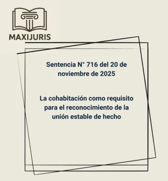 Sentencia N° 716 del 20 de noviembre de 2025 - La cohabitación como requisito para el reconocimiento de la unión estable de hecho