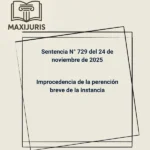 Sentencia N° 729 del 24 de noviembre de 2025 - Improcedencia de la perención breve de la instancia