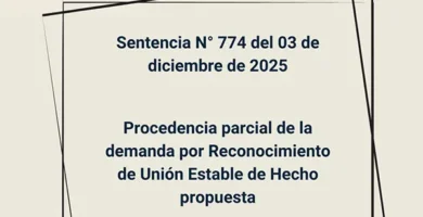 Sentencia N° 774 del 03 de diciembre de 2025 - Procedencia parcial de la demanda por Reconocimiento de Unión Estable de Hecho propuesta