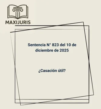 Sentencia N° 823 del 10 de diciembre de 2025 - ¿Casación útil?