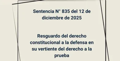 Sentencia N° 835 del 12 de diciembre de 2025 - Resguardo del derecho constitucional a la defensa en su vertiente del derecho a la prueba