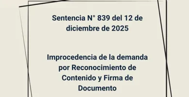 Sentencia N° 839 del 12 de diciembre de 2025 - Improcedencia de la demanda por Reconocimiento de Contenido y Firma de Documento
