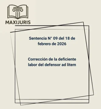 Sentencia N° 09 del 18 de febrero de 2026 - Corrección de la deficiente labor del defensor ad litem
