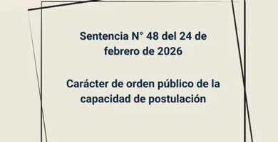 Sentencia N° 48 del 24 de febrero de 2026 - Carácter de orden público de la capacidad de postulación