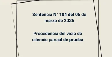 Sentencia N° 104 del 06 de marzo de 2026 - Procedencia del vicio de silencio parcial de prueba
