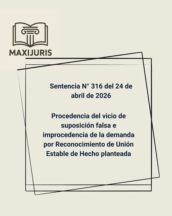Sentencia N° 316 del 24 de abril de 2026 - Procedencia del vicio de suposición falsa e improcedencia de la demanda por Reconocimiento de Unión Estable de Hecho planteada
