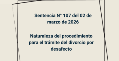 Sentencia N° 107 del 02 de marzo de 2026 - Naturaleza del procedimiento para el trámite del divorcio por desafecto